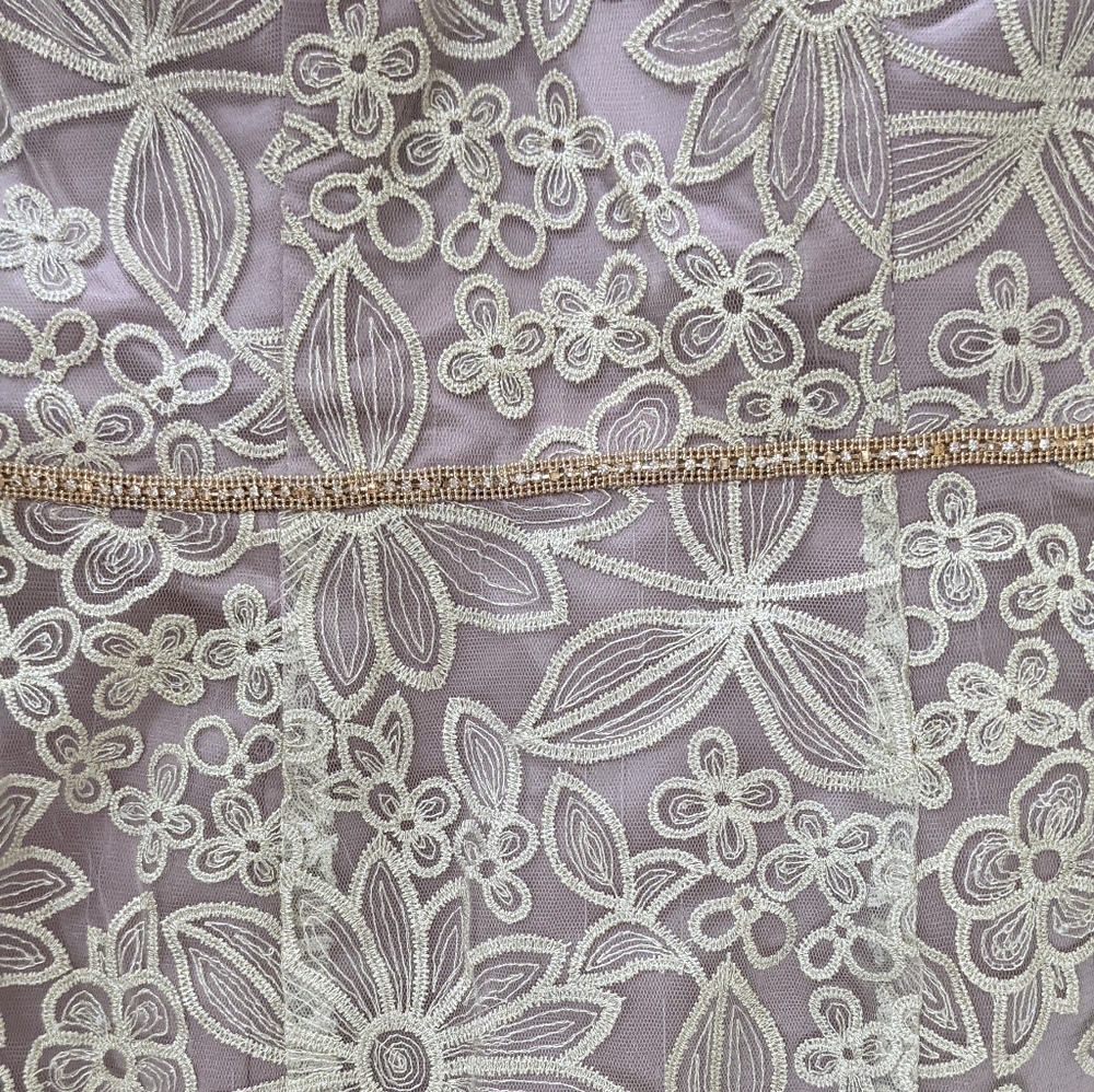 Js Collections Gold/Lilac Fit N Flare Evening Gown - image 4